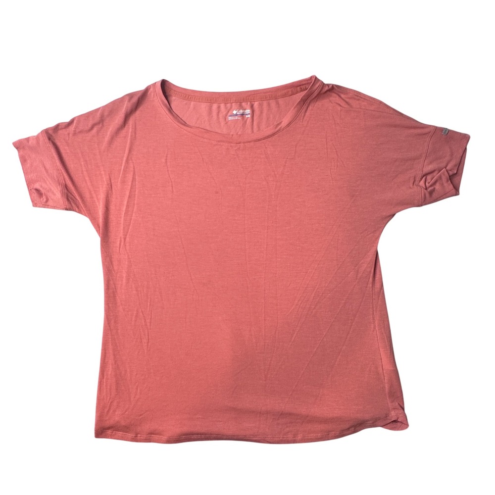 Columbia T-Shirt Women M Pink XL0918 Chill River Short Sleeve Scoop Neck Stretch